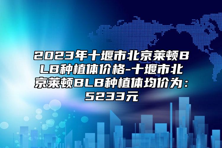 2023年十堰市北京萊頓BLB種植體價(jià)格-十堰市北京萊頓BLB種植體均價(jià)為：5233元